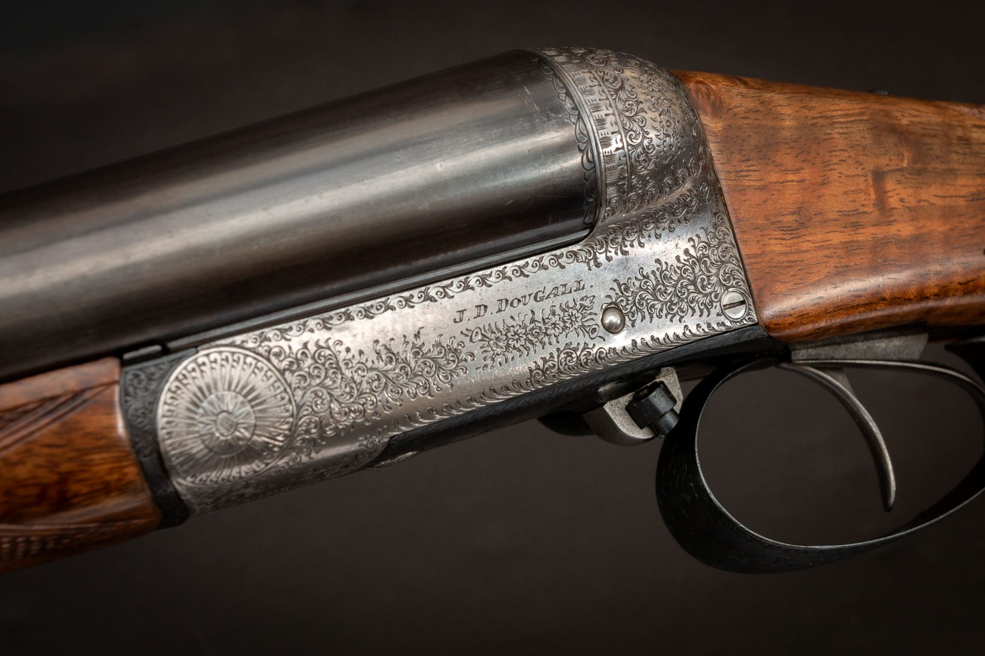 Photo of a pre-owned J.D. Dougall 12 gauge shotgun, for sale by Turnbull Restoration Co. of Bloomfield, NY