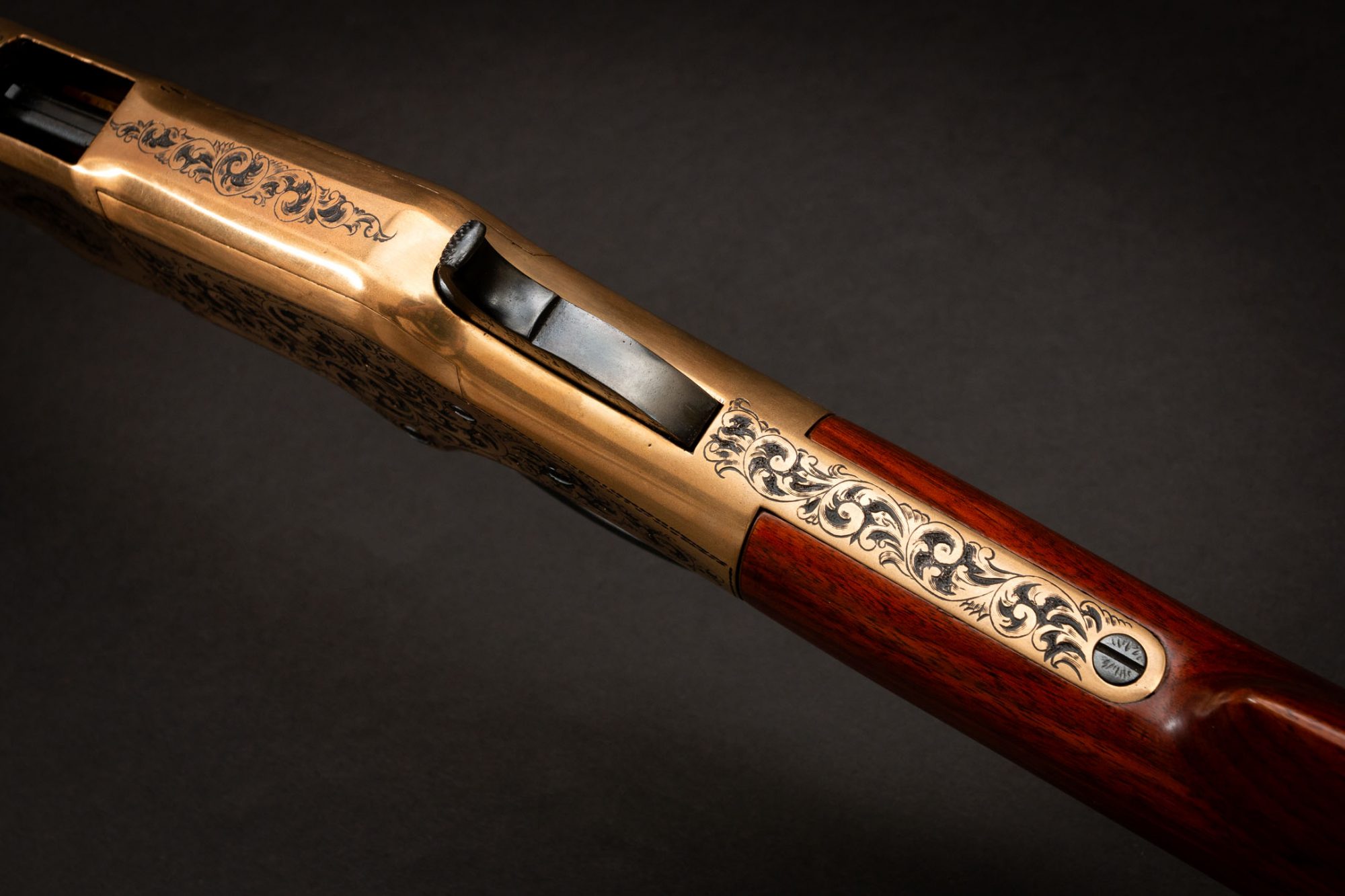 Photo of a Winchester Model 1866 rifle engraved by Ralph W. Ingle, for sale by Turnbull Restoration of Bloomfield, NY
