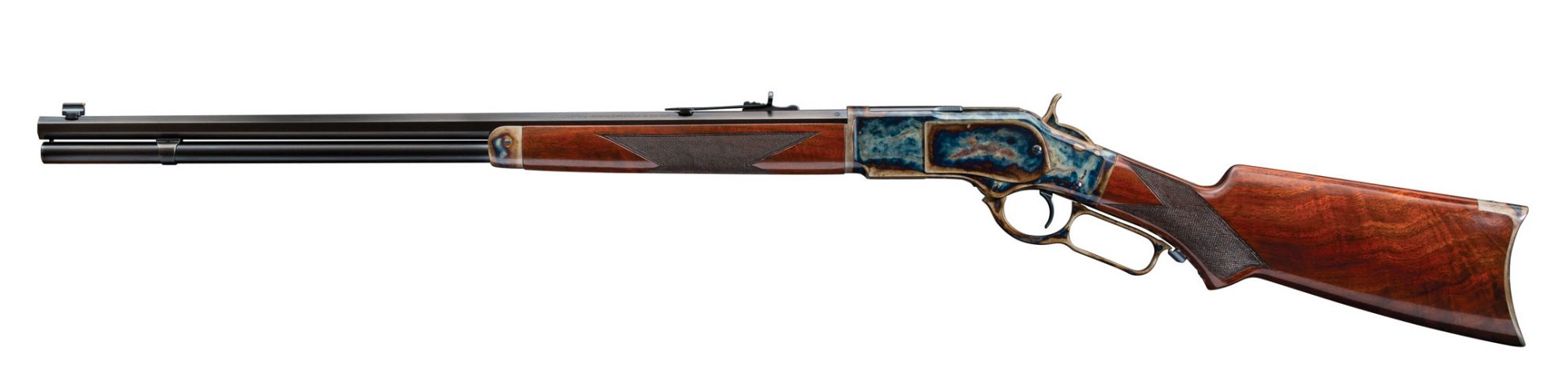 Winchester Model 1873 Sporter Octagon Pistol Grip, Color Case Hardened by Turnbull Restoration