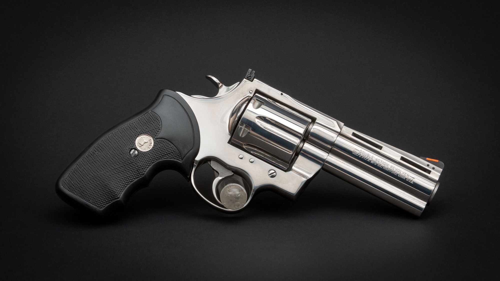 Photo of a stainless Colt Anaconda revolver, for sale by Turnbull Restoration of Bloomfield, NY