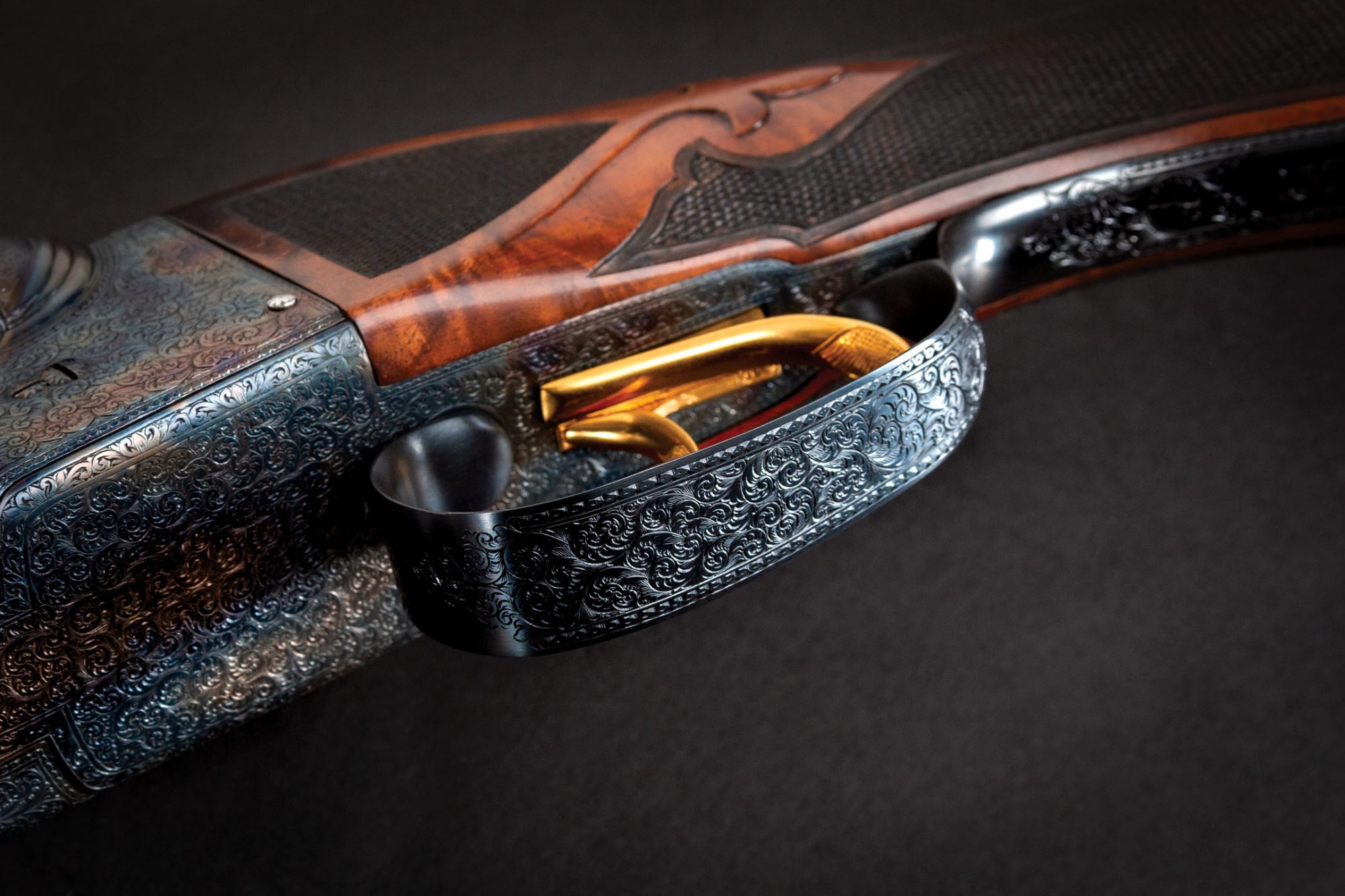 A Parker A1 side by side shotgun from 1925, fully restored by Turnbull Restoration Co. of Bloomfield, New York