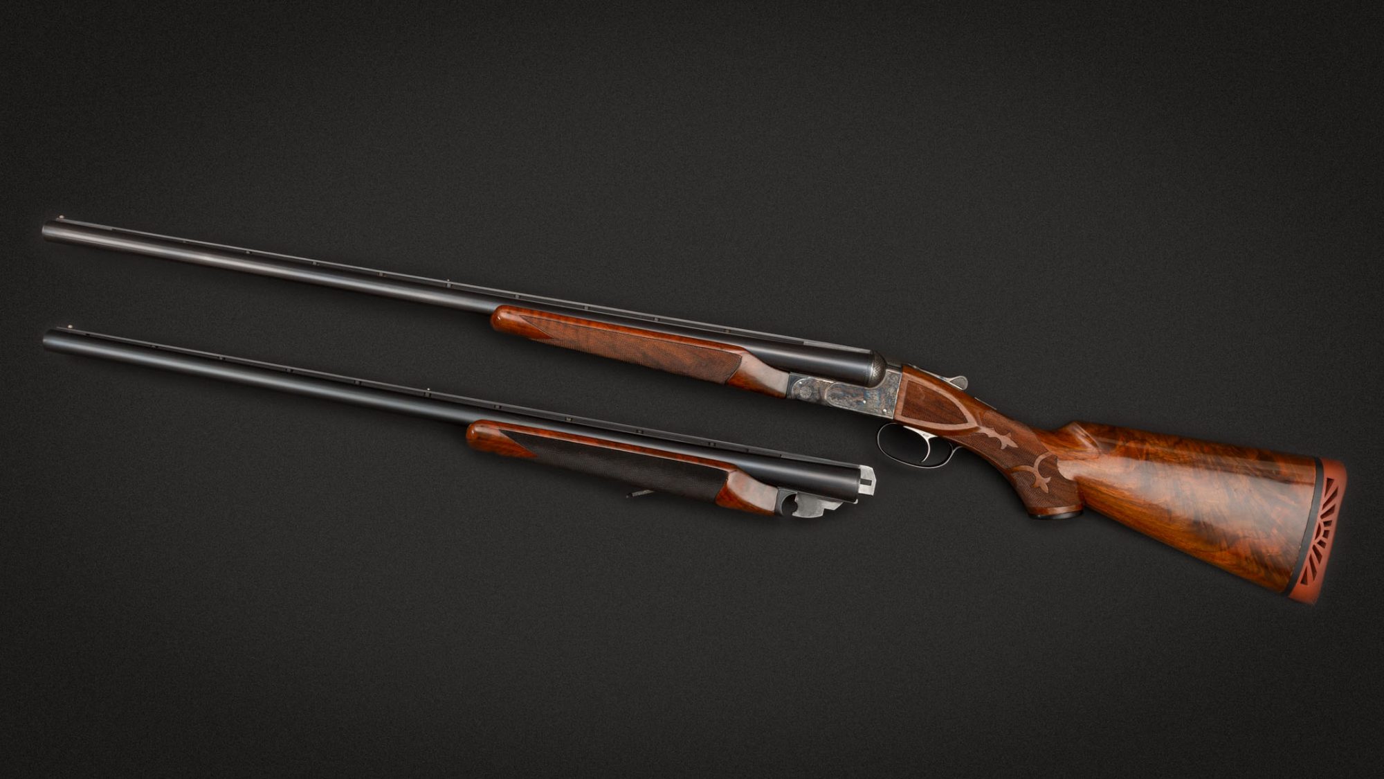 An Ithaca NID side-by-side shotgun, for sale by Turnbull Restoration of Bloomfield, NY