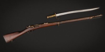 A Chassepot Fusil Modèle 1866 bolt-action military breechloading rifle, for sale by Turnbull Restoration of Bloomfield, NY