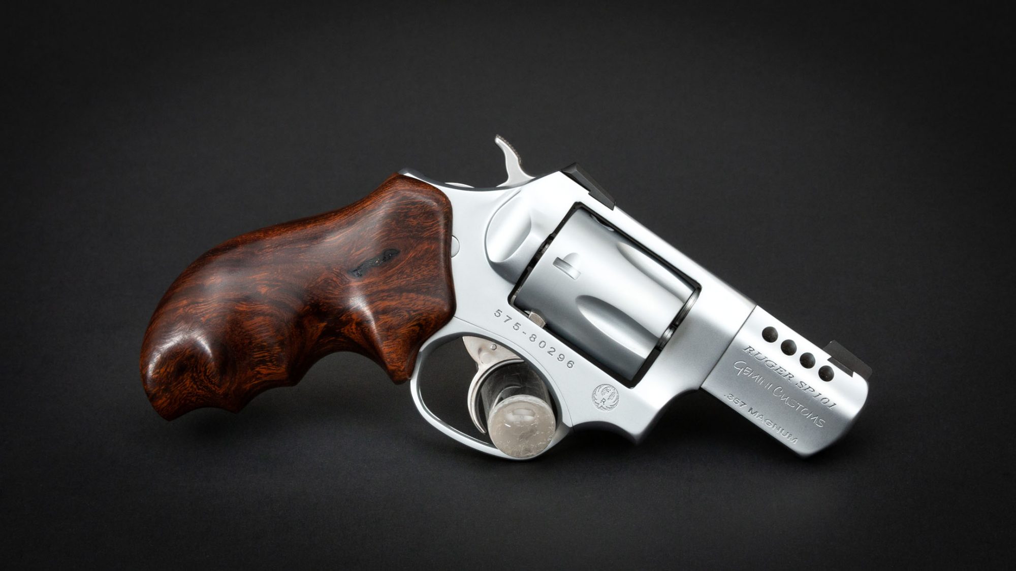 Ruger SP101 in 357 Magnum with custom work performed by Gemini Customs, for sale by Turnbull Restoration Co. of Bloomfield, NY