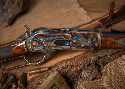 Restored Winchester 1876 rifle with color case hardened receiver