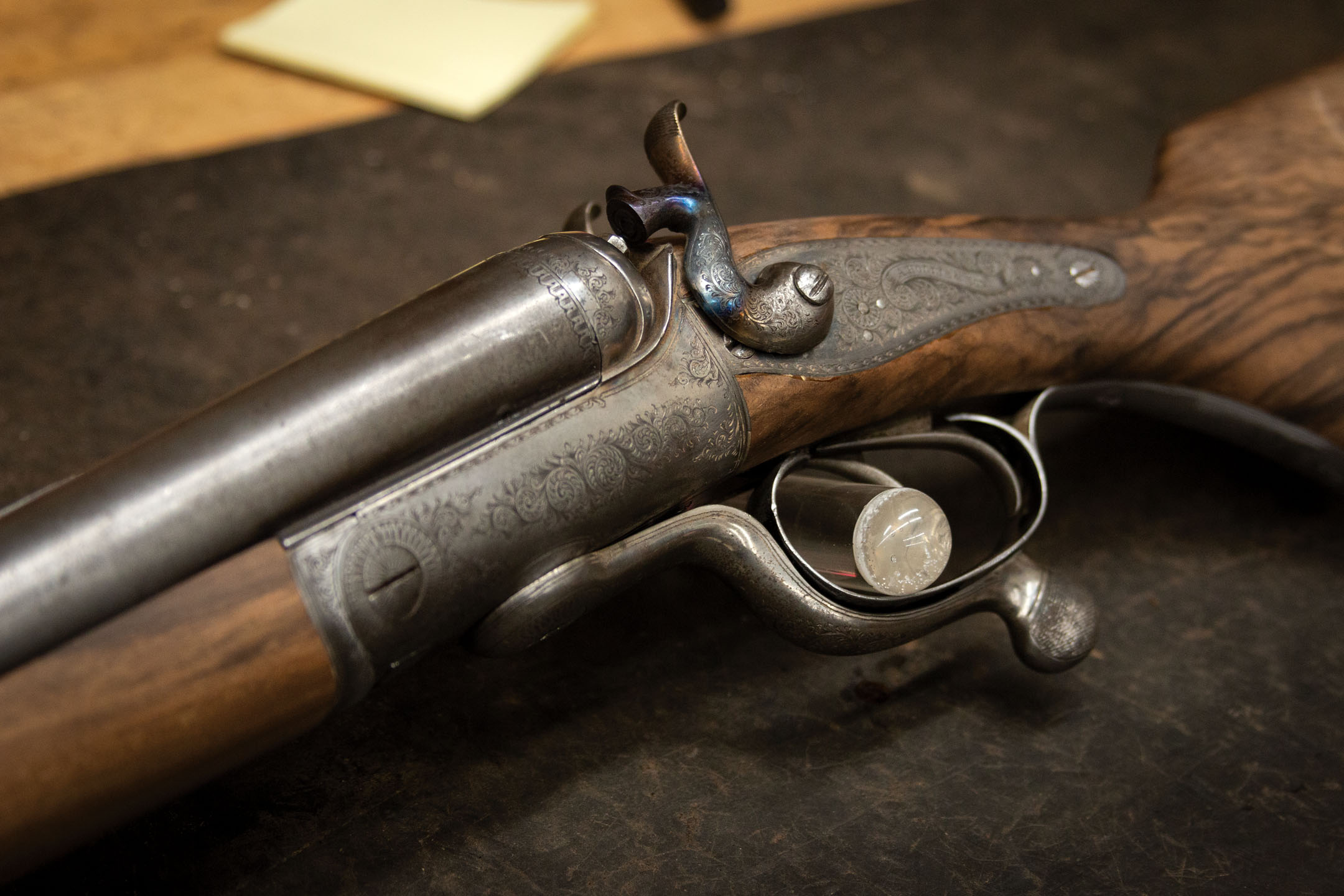 New stocks completed during an A. Hollis & Son double rifle restoration project