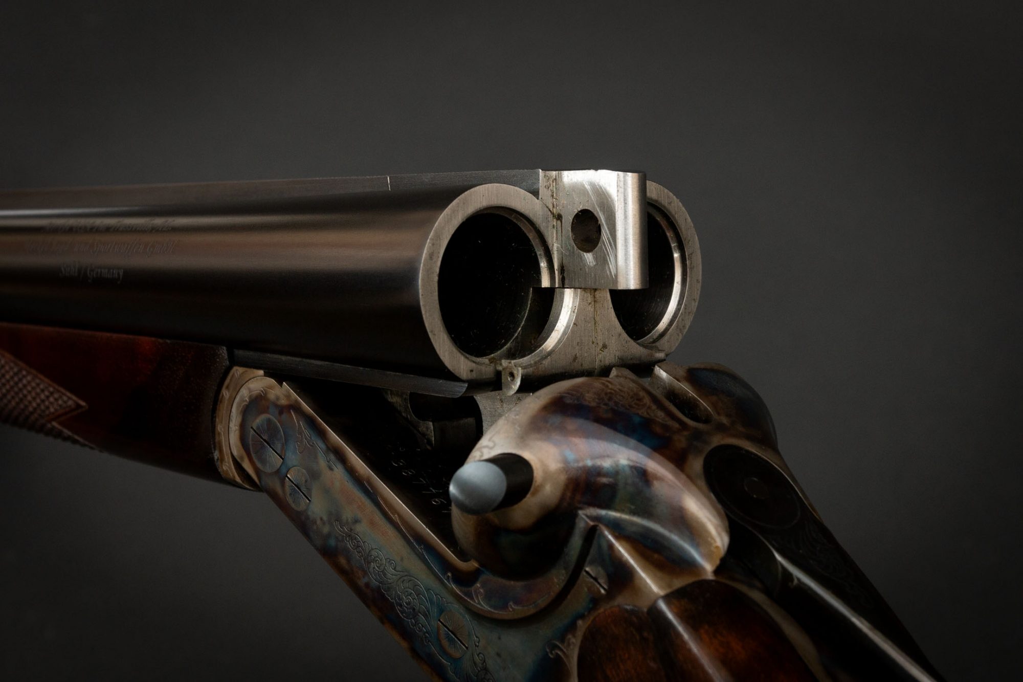 Merkel 47E 12 gauge side-by-side shotgun, for sale by Turnbull Restoration of Bloomfield, NY