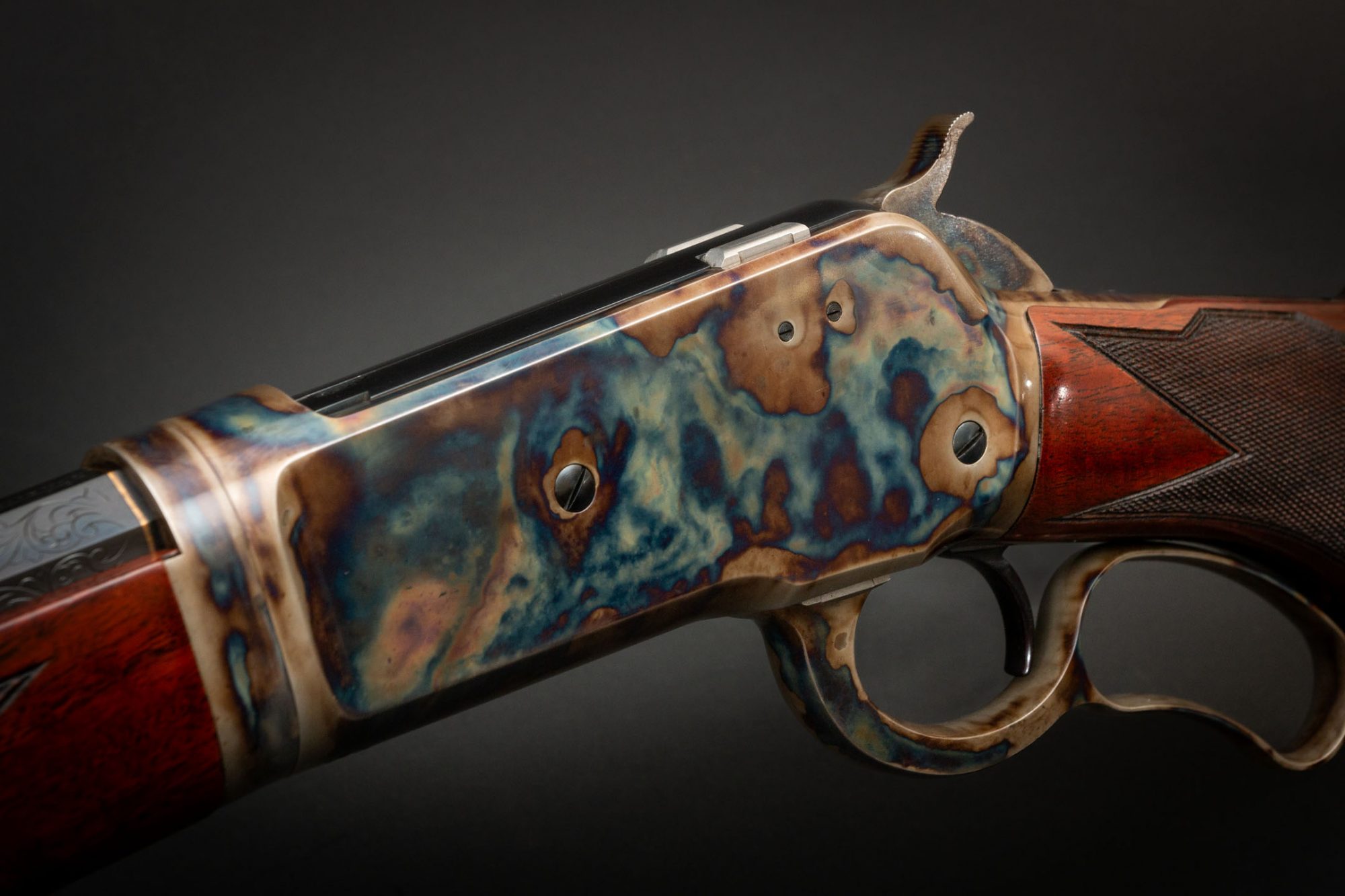 Winchester Model 1886 featuring classic-era metal and wood finishes by Turnbull Restoration Co. of Bloomfield, NY