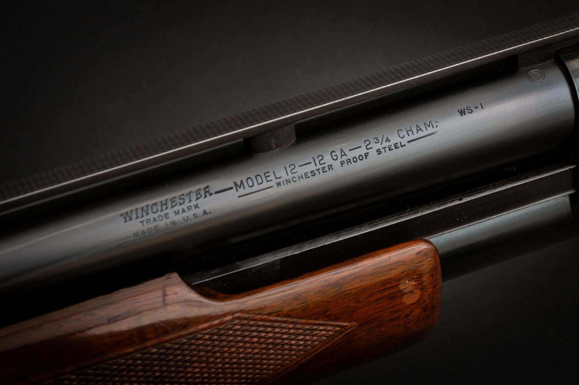 Winchester Model 12 Pigeon Grade 12 gauge shotgun from 1955, for sale by Turnbull Restoration Co. of Bloomfield, NY