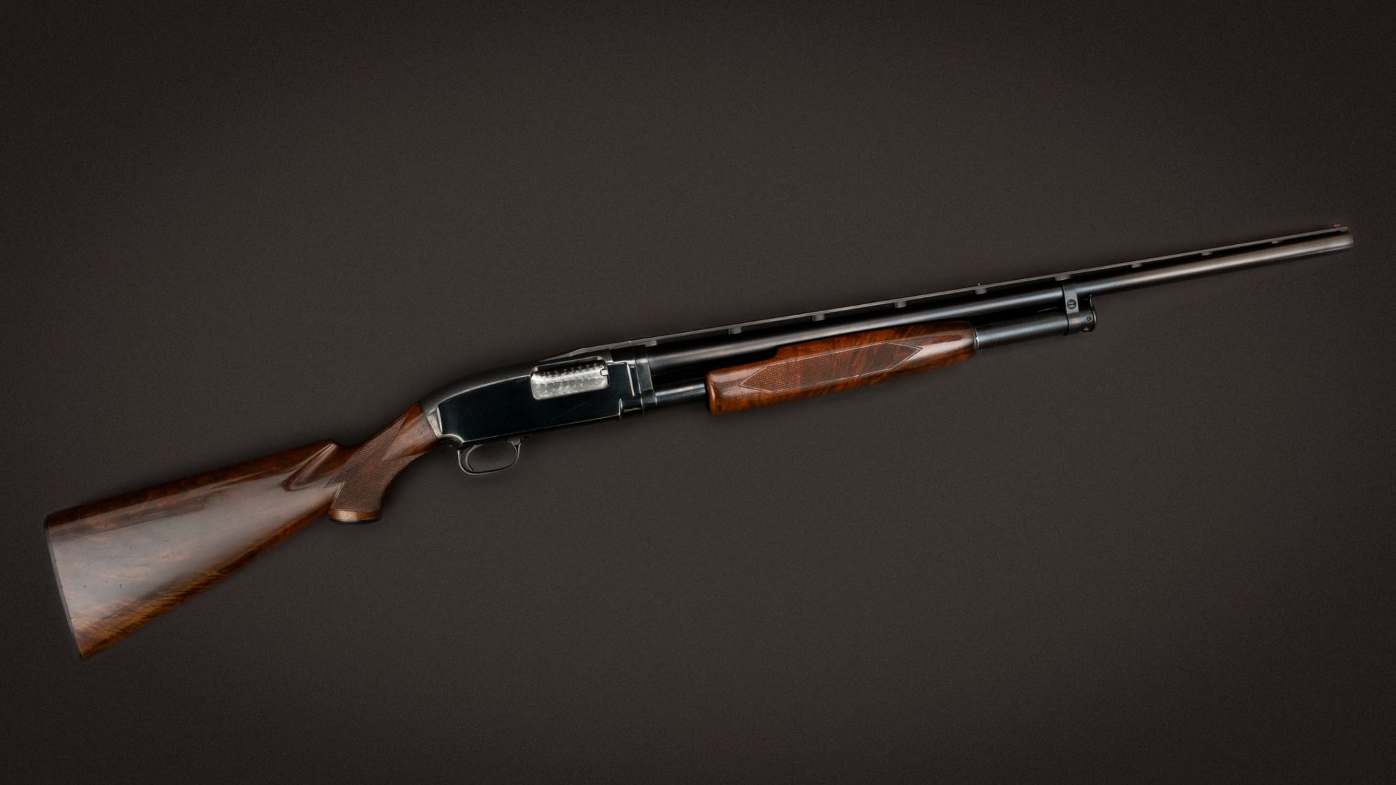 Winchester Model 12 Pigeon Grade 12 gauge shotgun from 1955, for sale by Turnbull Restoration Co. of Bloomfield, NY