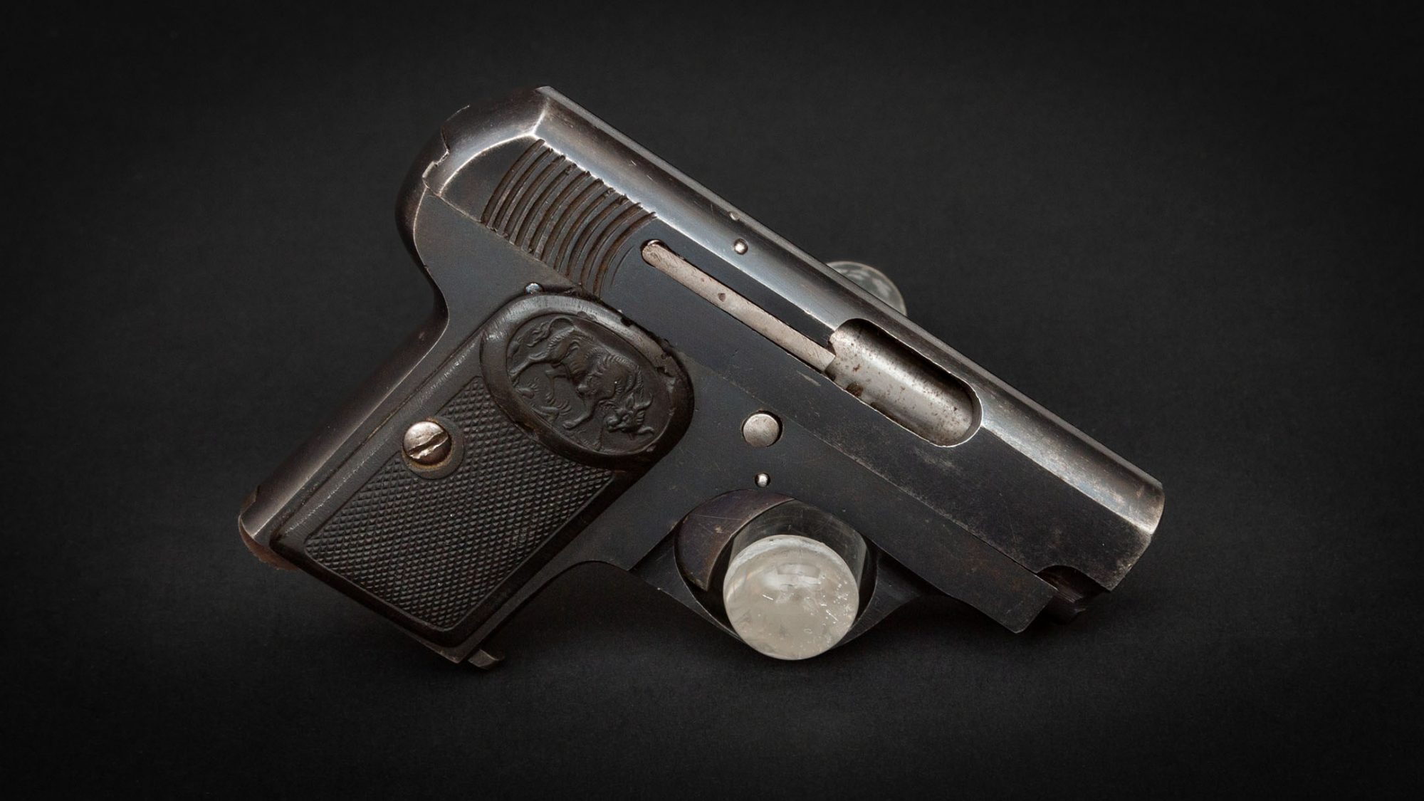 Defender Model 1921 in .25 ACP, for sale by Turnbull Restoration Co. of Bloomfield, NY
