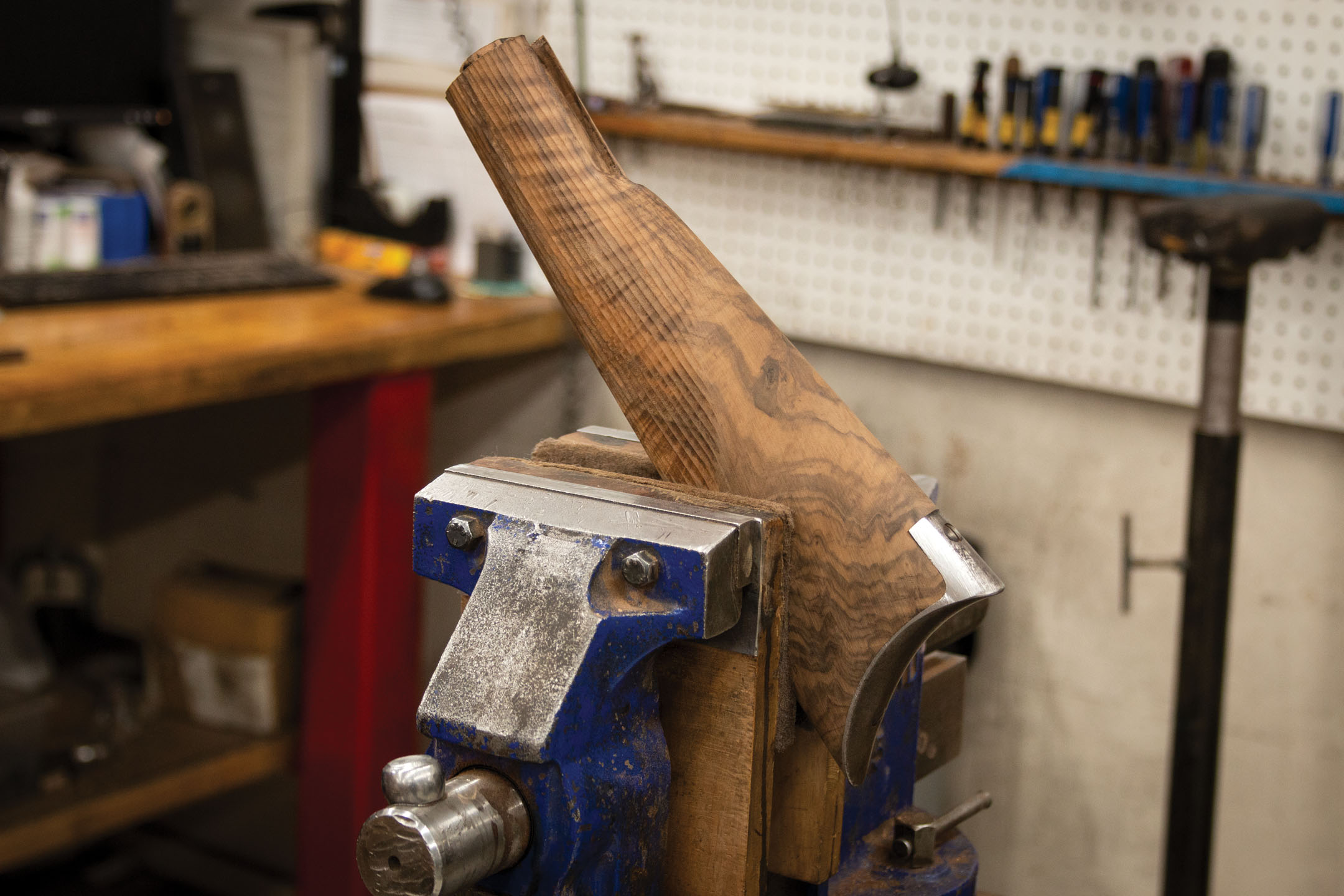 Winchester Model 1873 from 1904, during restorative inletting work by Turnbull Restoration Co.