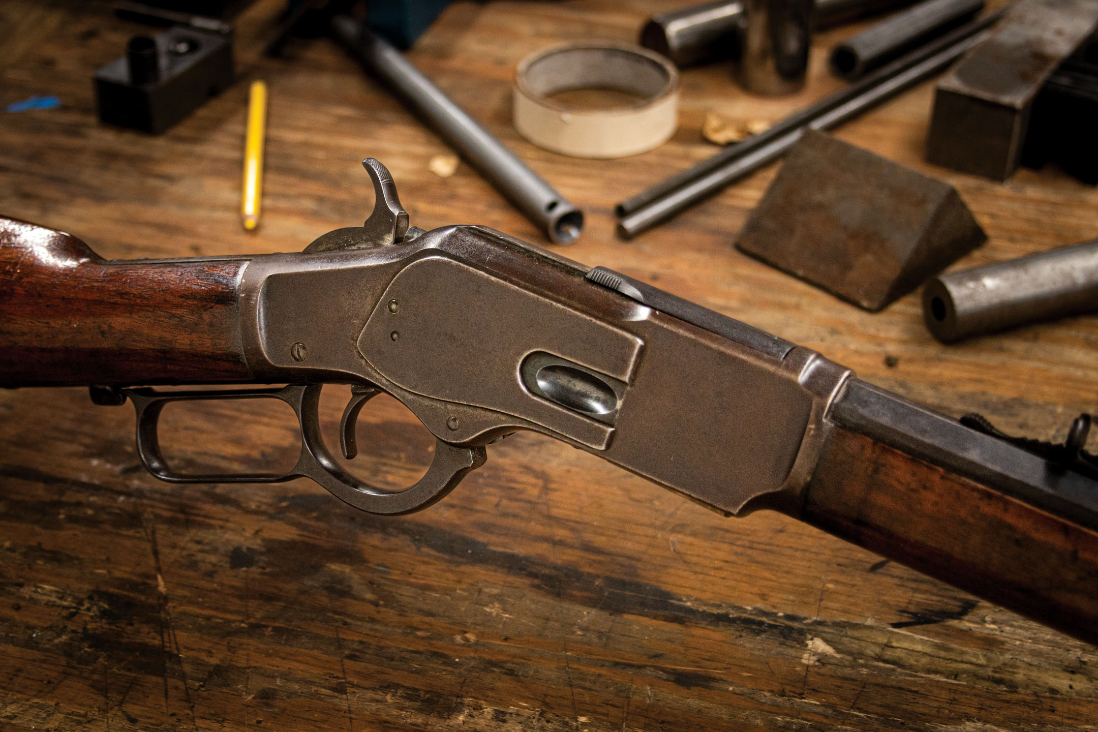 Winchester Model 1873 from 1904, before restoration work by Turnbull Restoration Co.