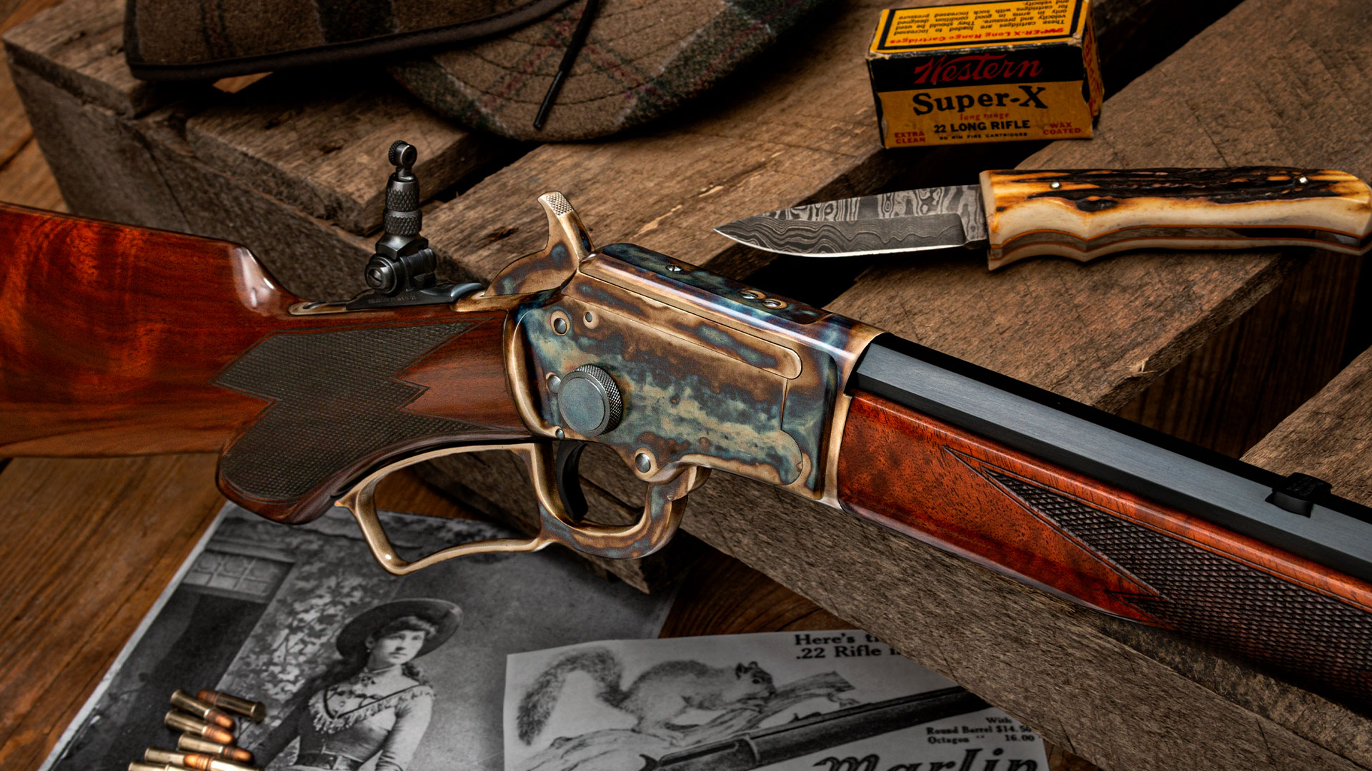 Turnbull Restored Marlin Model 1897, featuring signature bone charcoal color case hardening by Turnbull Restoration Co.