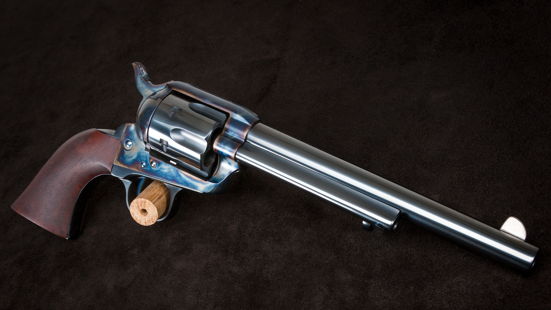 Turnbull Finished Uberti SAA, featuring signature bone charcoal color case hardening by Turnbull Restoration Co.