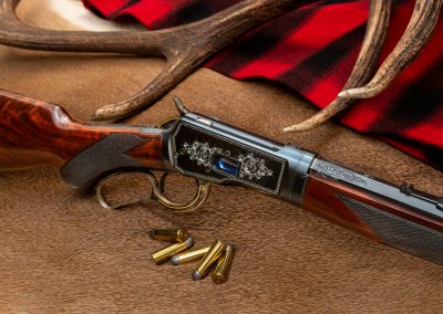 A factory-new Winchester 1892 Deluxe Takedown featuring museum-grade wood and metal finishes by Turnbull Restoration Co. of Bloomfield, NY