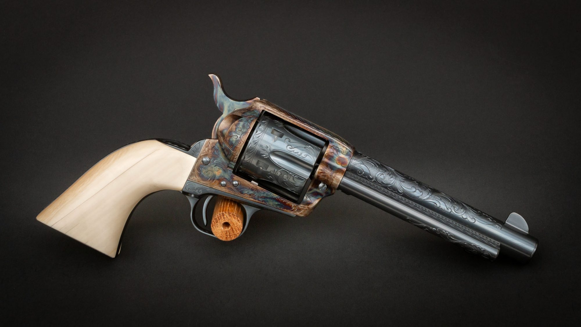 Colt SAA 3rd Generation, featuring engraving, custom grip work, and classic-era metal finishes by Turnbull Restoration