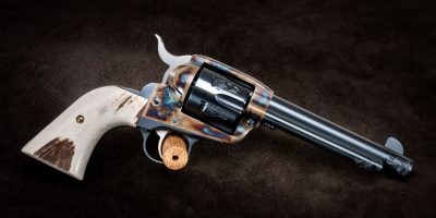 Turnbull Ruger New Vaquero, hand-engraved, hand-fit elk grips