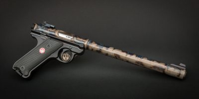 Ruger Mark IV Target featuring bone charcoal color case hardened 10-inch barrel by Turnbull Restoration