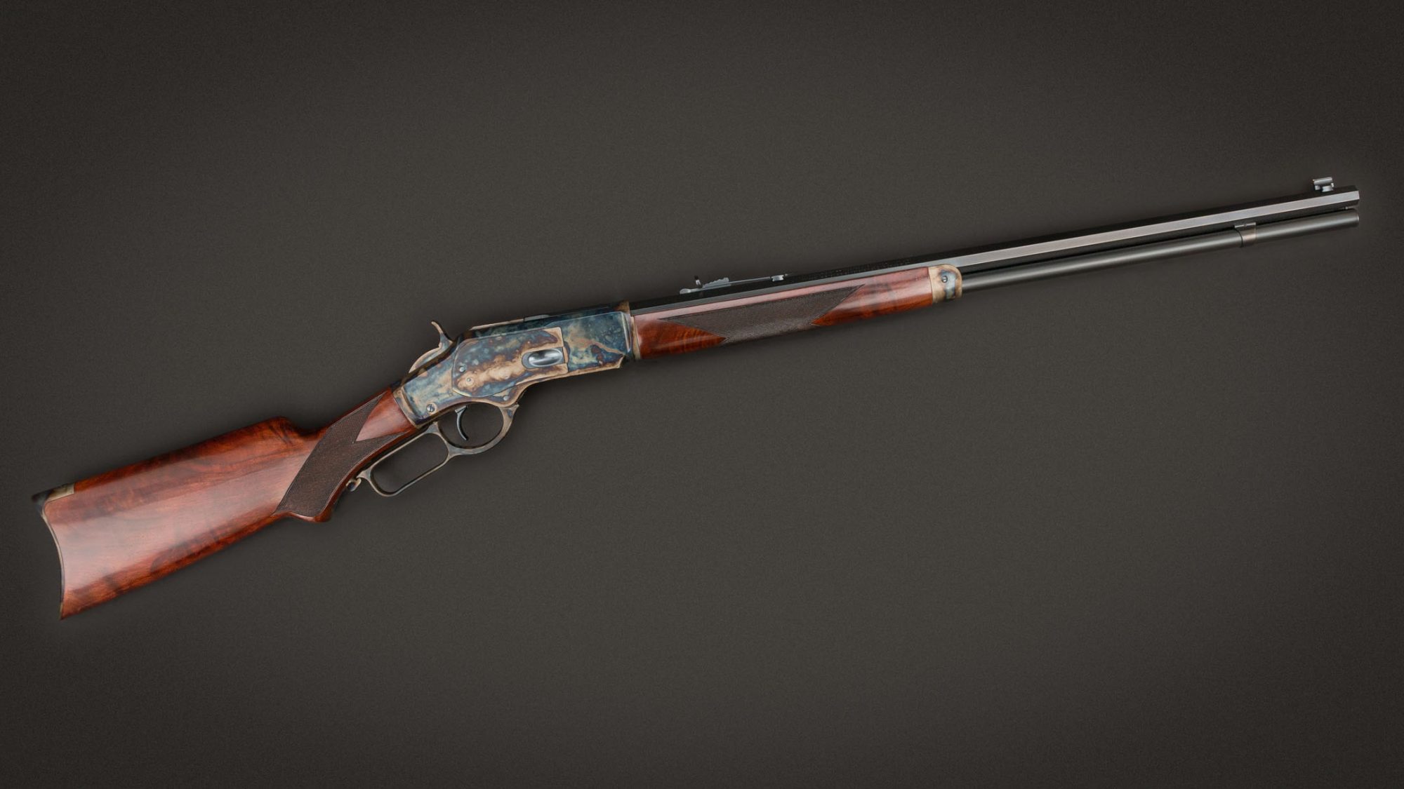 Winchester 1873 featuring wood and metal finishes by Turnbull Restoration