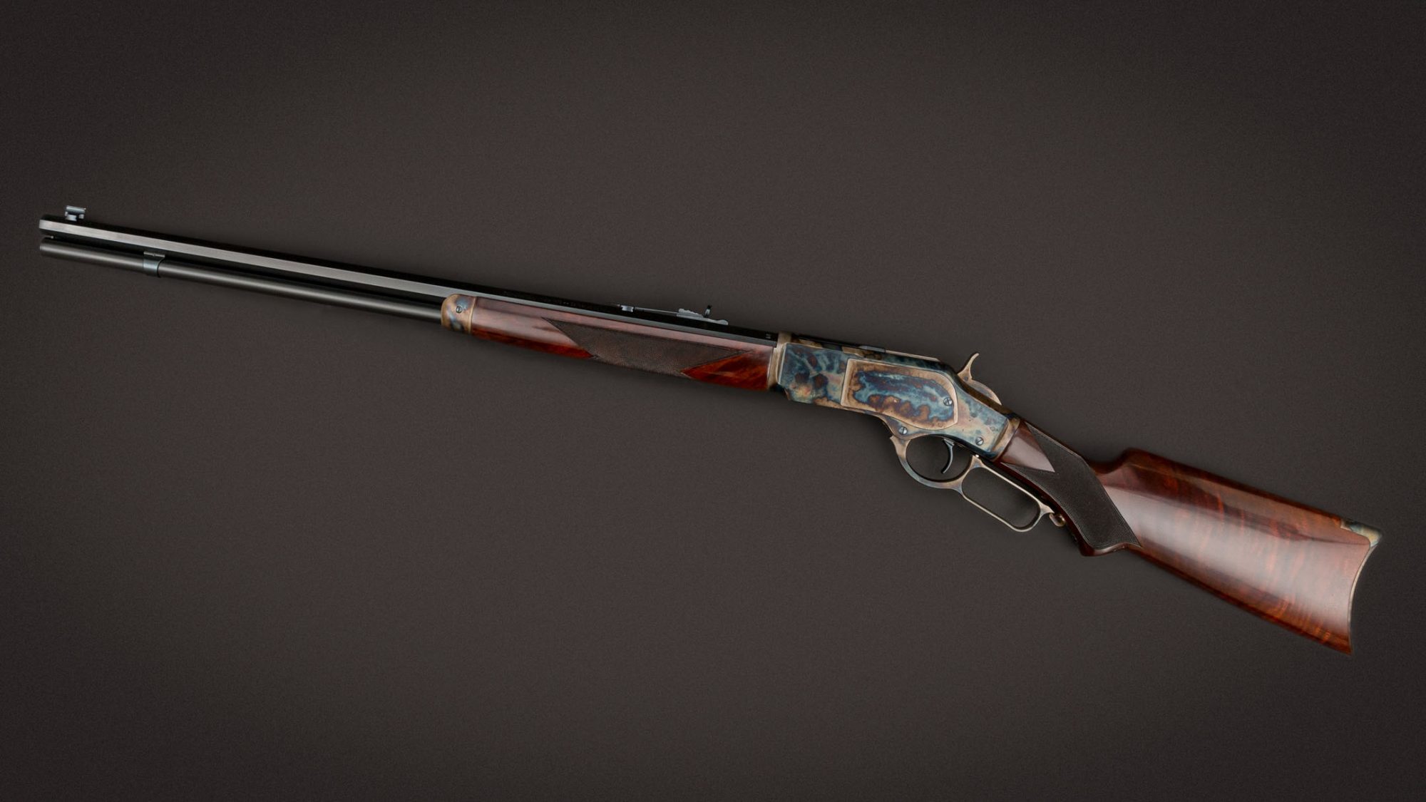 Winchester 1873 featuring museum-grade wood and metal finishes by Turnbull Restoration