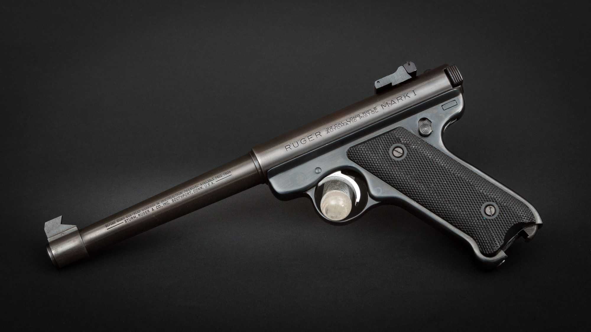 Ruger Mark I Target pistol chambered in 22 Long Rifle, for sale by Turnbull Restoration of Bloomfield, NY