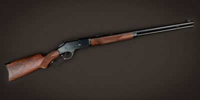 Winchester Model 1873 Sporter Octagon with deluxe pistol grip and high grade wood, for sale by Turnbull Restoration of Bloomfield, NY