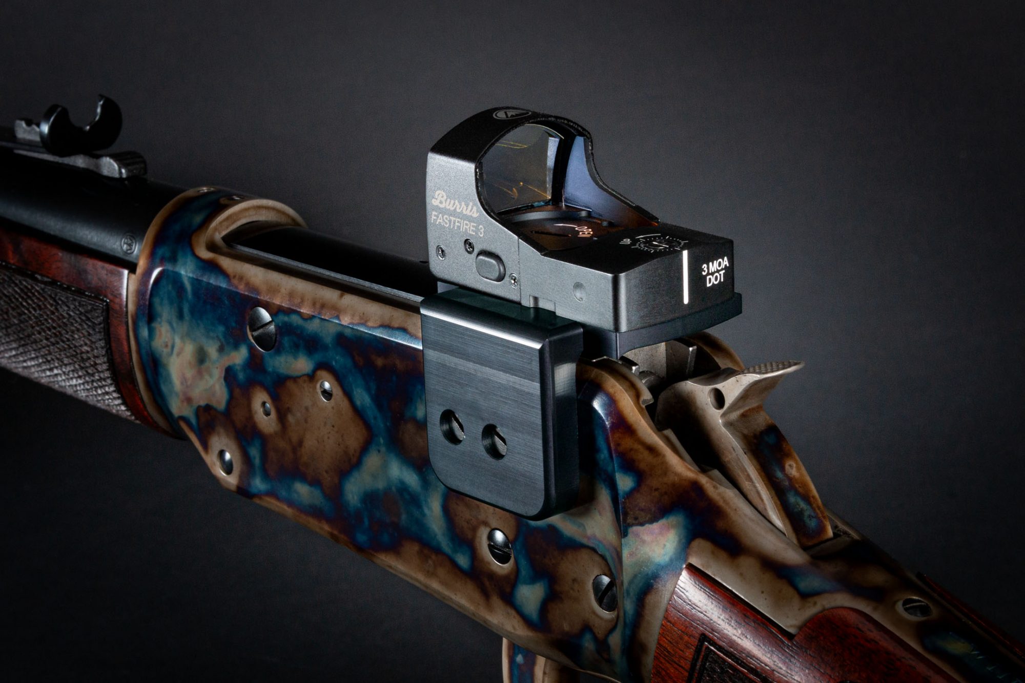 Burris Fastfire 3 red dot sight, mounted to a Winchester Model 1894